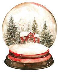 Wall Mural - PNG Christmas snow globe illustration decoration wonderland.