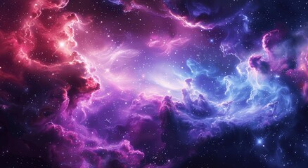 Amazing colorful galaxy nebula background with stars and vibrant cosmos