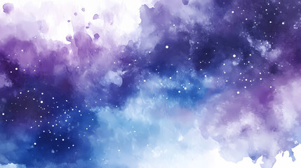 Wall Mural - Abstract watercolor galaxy with sparkling stars. Celestial. Illustration