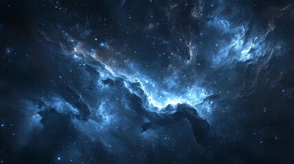 Wall Mural - dark nebula-inspired wallpaper featuring swirling clouds of gas and dust in a deep space background,