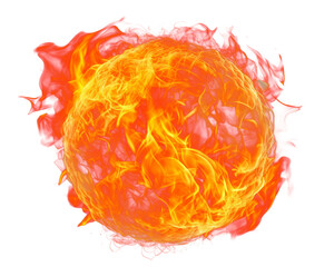 Canvas Print - PNG Fireball of realistic burning flames destruction illuminated misfortune.