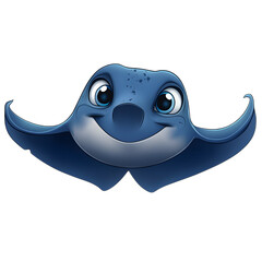 cute cartoon manta ray illustration for kids
