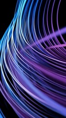 Wall Mural - Abstract lines rotating on black background