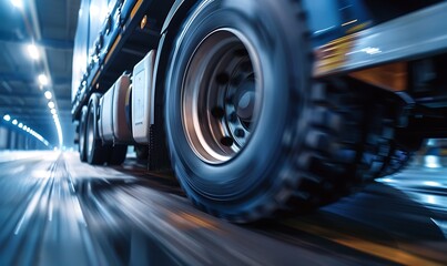 abstract motion blur of car wheel in the road with motion blur