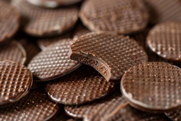 Chocolate Wafers on a Stacked Display