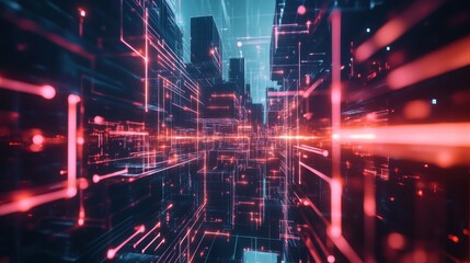 3D rendering of abstract technology concept background. Communication and connection concept.