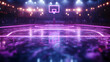 © KALEYA - Neon Basketball Court in the Rain 3D Illustration