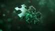 © cynz - A symbolic puzzle piece levitating in green, representing connection or complexity, 4k resolution, no background, no shadow