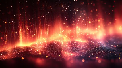 Wall Mural - dark abstract background with glowing stripes and light flashes creates a dazzling effect.