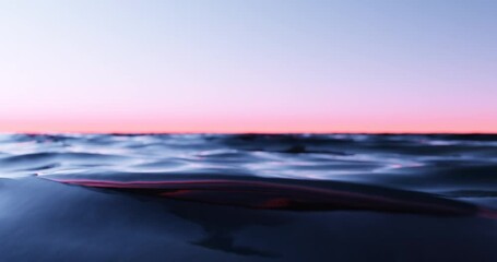 Wall Mural - wave sea beach and sunset sky abstract background. nature and summer concept. 3d render.