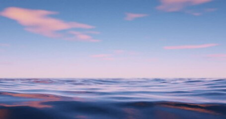 Wall Mural - wave sea beach and sunset sky abstract background. nature and summer concept. 3d render.