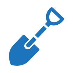 Gardening steel handle metal shovel vector icon design