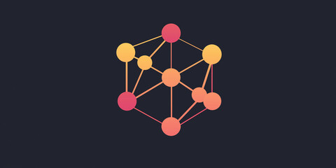 Poster - Network connecting points with lines showing links and connections