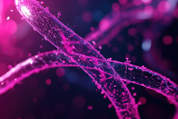 futuristic dna helix, an abstract representation of genetic technology, showcasing intricate molecul
