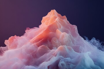 Wall Mural - Surreal Mountain with Holographic Contours