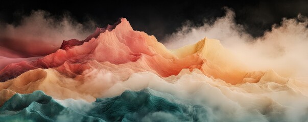 Wall Mural - Surreal Landscape with Intricate Contours and Colors
