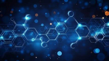 Poster - futuristic technology background with a network connection pattern