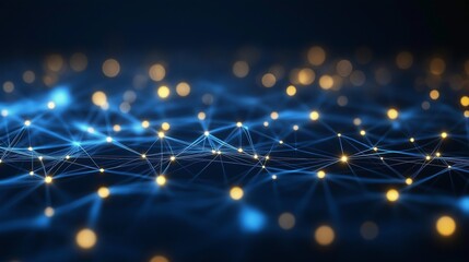Poster - futuristic technology background with a network connection pattern