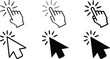 © AnamulHaqueAnik - Set of black and white hand cursor icons.