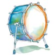 © NatthaphonSiri - Watercolor Painting of a Bass Drum.
