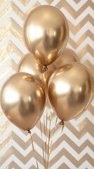 Canvas Print - Gold Balloons Chevron.