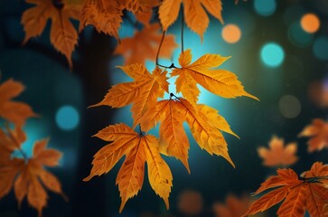 autumn leaves on the tree