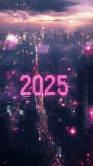 Poster - 2025 Cityscape Fireworks.