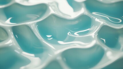 Poster - Smooth Aqua Surface with Glossy Texture and Ripples