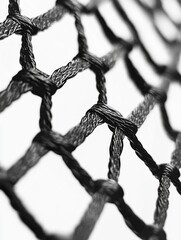 Close up of a black and white net