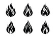 © fatimatz - set of fire silhouette vector