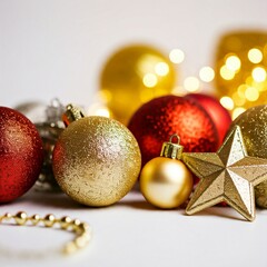 Wall Mural - golden christmas balls