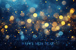 © Larisa - Happy New Year greeting on shimmering blue bokeh background