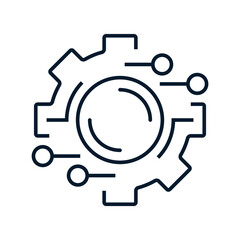Wall Mural - the concept of implementing systems for software automation of processes. vector icon isolated on wh