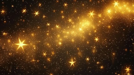 Wall Mural - a gold starry sky with a lot of stars