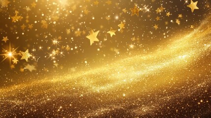 Wall Mural - a gold starry sky with a lot of stars