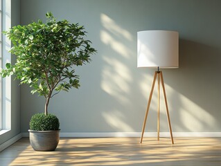 Wall Mural - Plant & Lamp Interior.