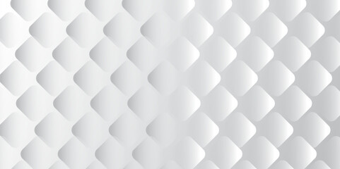 Leinwandbilder - White Diamond pattern shape abstract Background.  backdrop surface for design artwork. Vector seamless modern white and grey abstract embossed shape background light and shadow. copy space design.