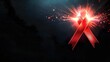 © Zohaib zahid  - Illuminated red ribbon, a digital beacon of hope for HIV/AIDS awareness