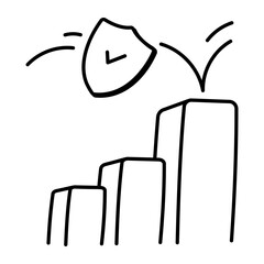 Canvas Print - A doodle icon of insurance data 

