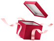 © phive2015 - Red open gift box with ribbon isolated