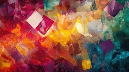 Wall Mural - vibrant and ethereal phantasm created with colorful cards, this captivating image offers a whimsical