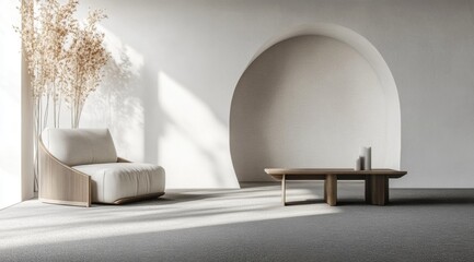 Wall Mural - Minimalist Living Room.