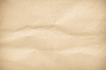 Wall Mural - Crumpled brown paper texture background for design with copy space for text or image.	