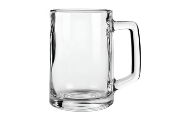 Empty Classic beer glass with handle isolated on white background, png cut out.