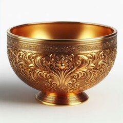 Canvas Print - golden bowl isolated on white