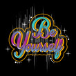 © arisart17 - be yourself slogan, graphic tee typography design, trendy apparel print, illustration vector art