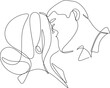 © Yurii - Line drawing of man and woman in love. Valentine. Wedding logo.
