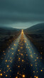 © Nathasa - Logistic road with hologram data online network background.
