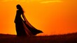 © Jakkarin - Tranquil Beauty in Nature - Woman in Flowing Gown at Sunset
