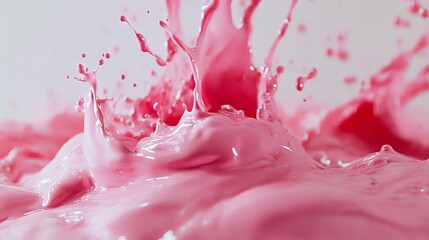 Wall Mural - A close up of a pink liquid splashing out of a bowl